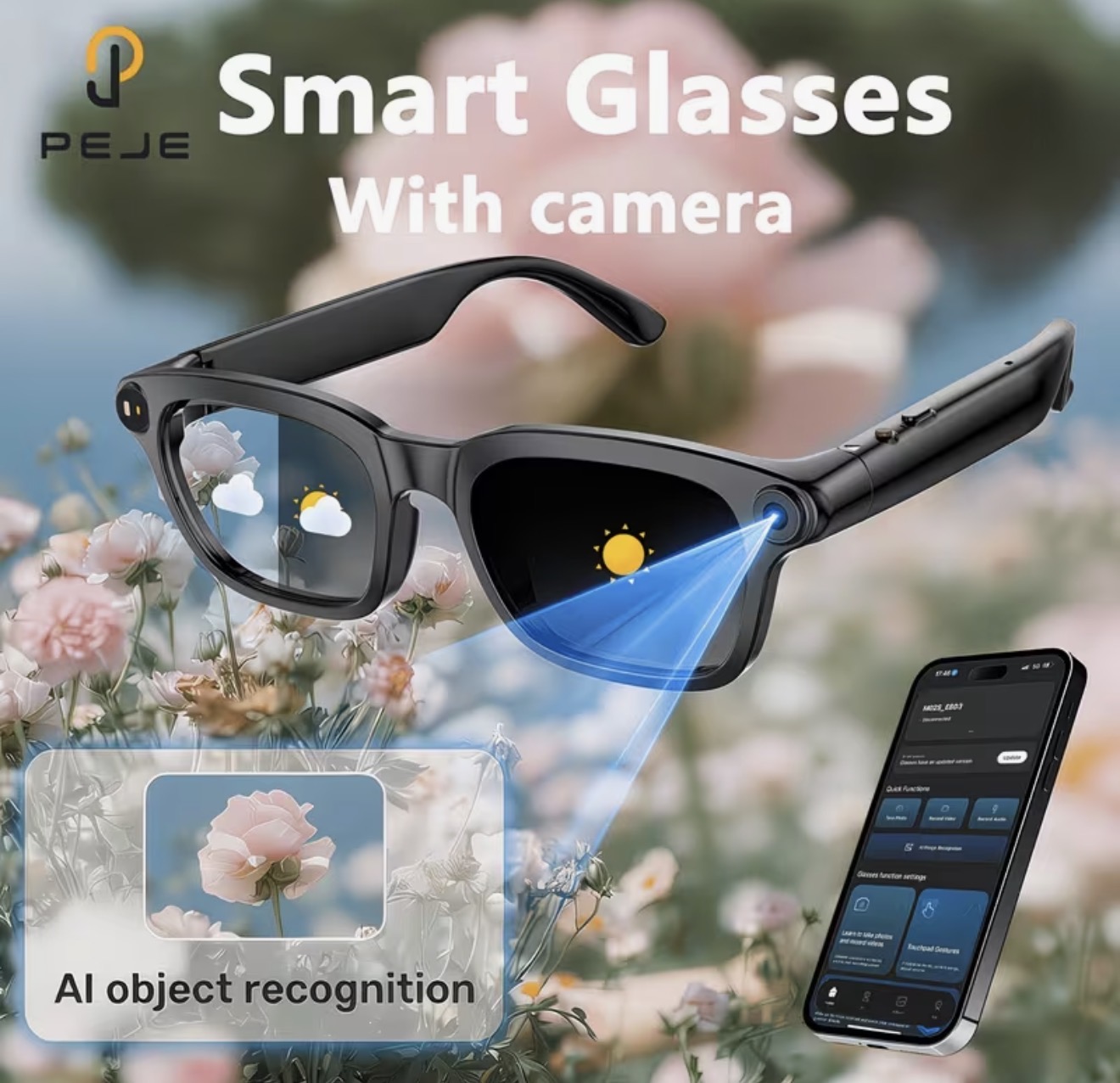 Lunettes intelligentes IA (avec caméra espion )