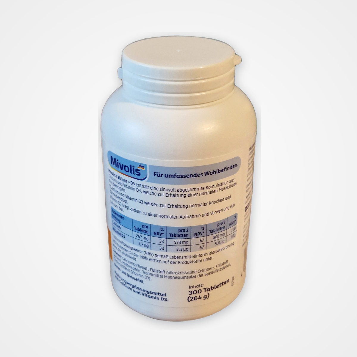 Calcium + Vitamine D3 - Mivolis (Flacon de 300 Comprimés)