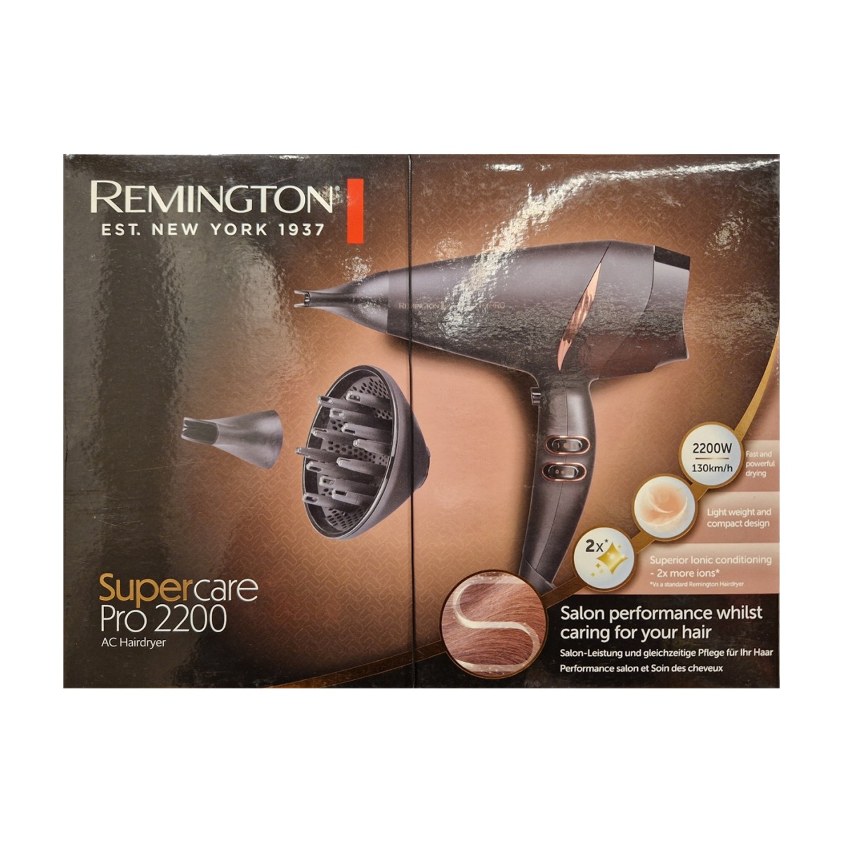 Boîte du sèche-cheveux Remington Supercare Pro 2200 AC7200, face avant