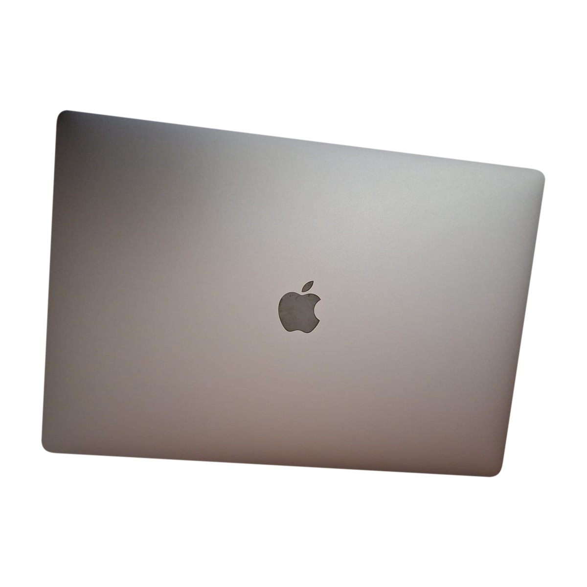 Apple MacBook Pro 15 pouces 2018 fermé, vue du dessus du couvercle gris sidéral avec logo pomme